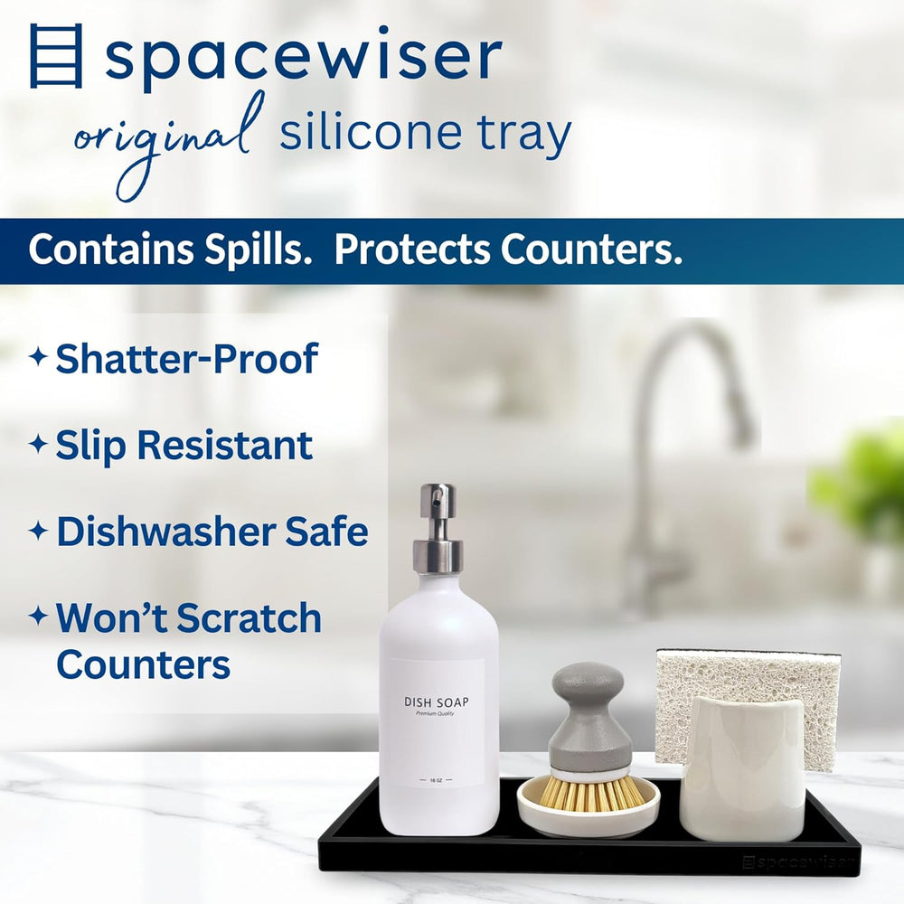 Silicone Countertop & Vanity Bathroom Tray – 2 PC 11.7"