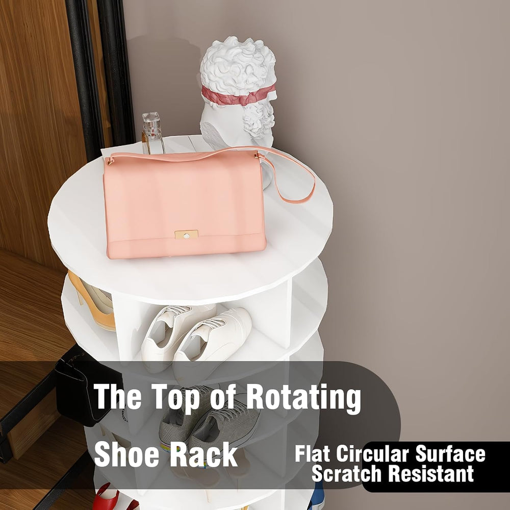 HomVent Rotating Shoe Rack, 7-Tier Spinning Shoe Rack Tower