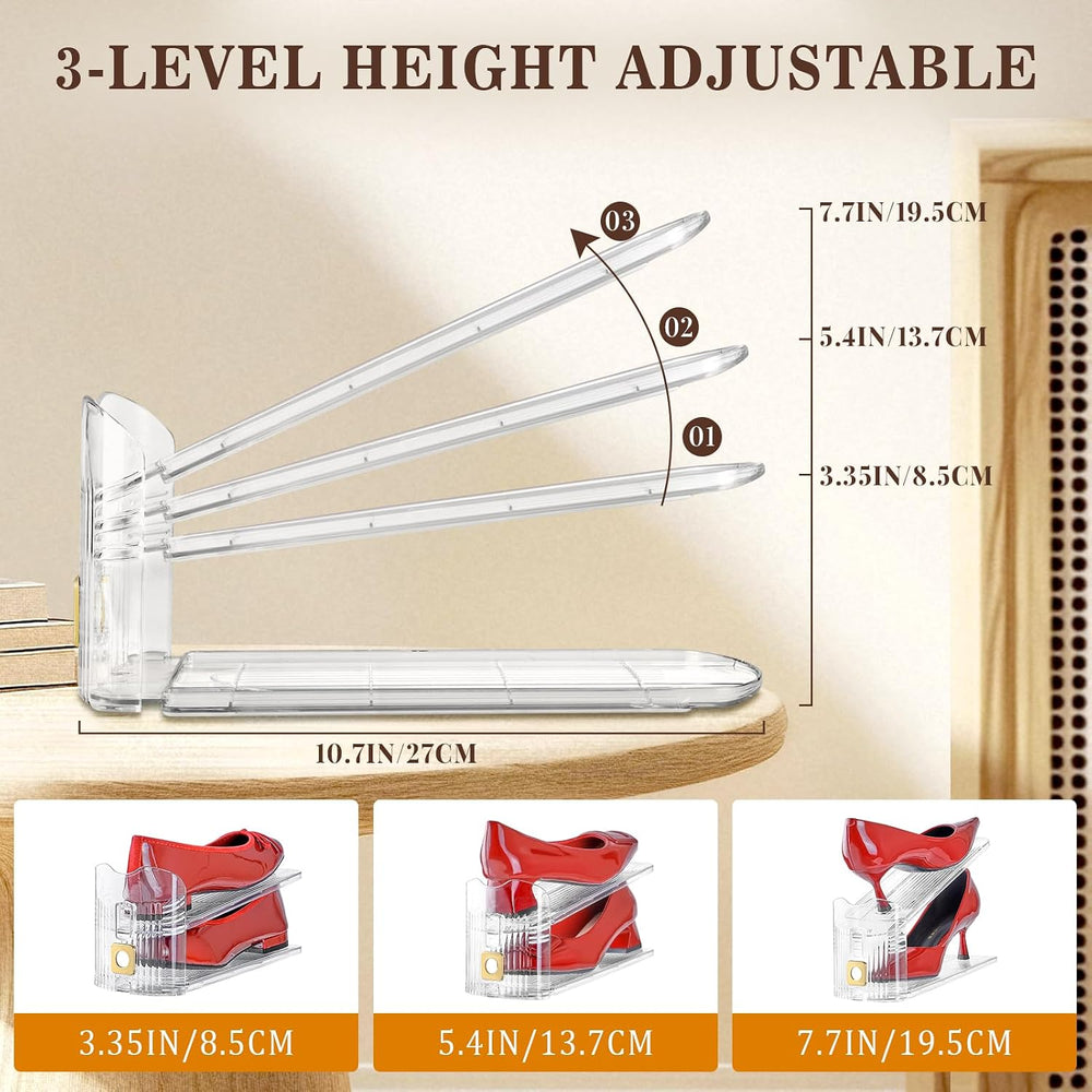 Clear Shoe Slots Organizers,24Pack Organizer for Closet Shoe Stackers for a P...