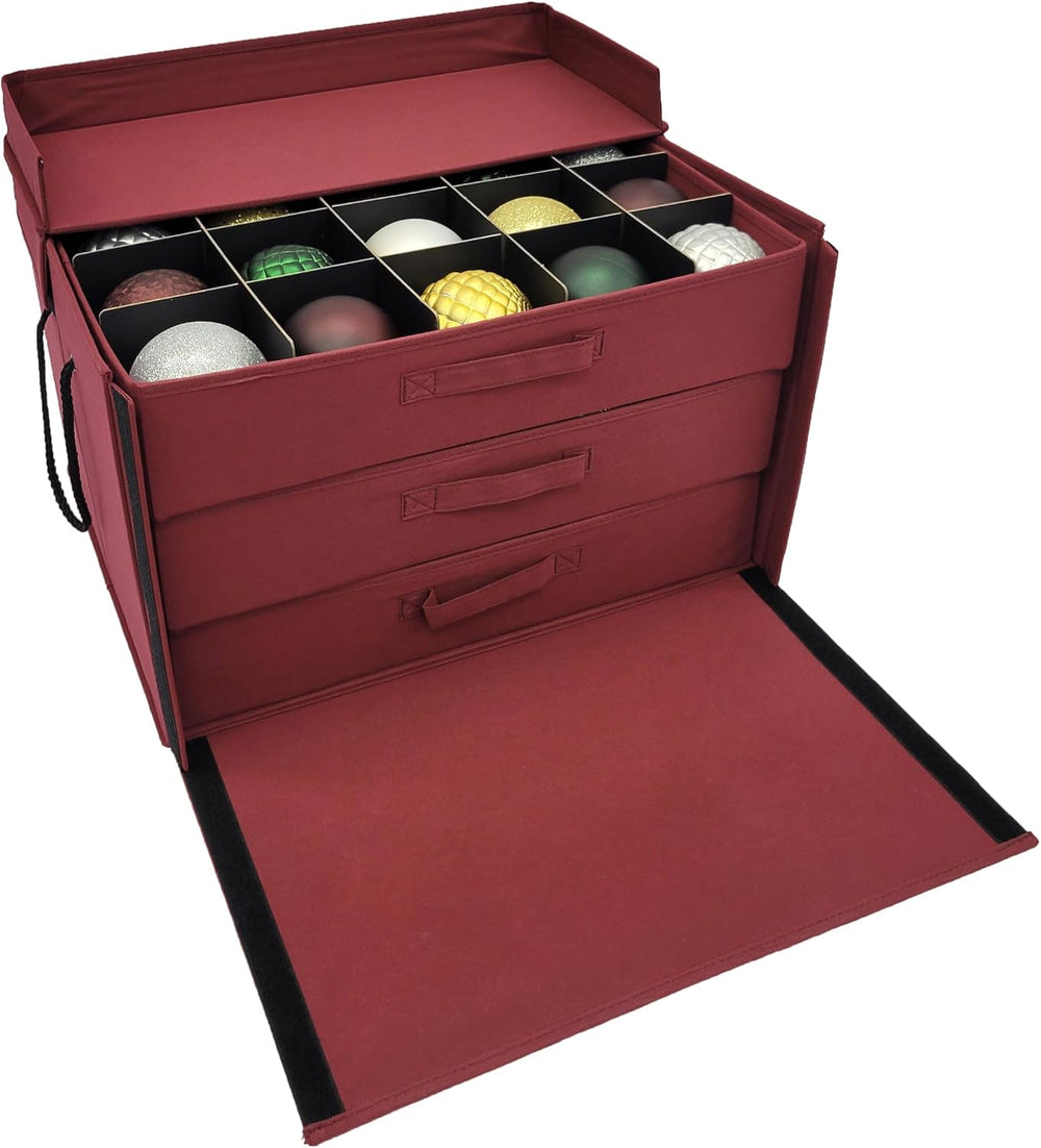 612 Vermont Christmas Ornament Storage Box, Holds 60-4 Inch Ornaments