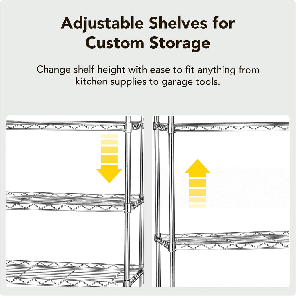 Displays By Jack 4 Tier Wire Shelving Unit Storage Rack, Metal Heavy Duty Uti...