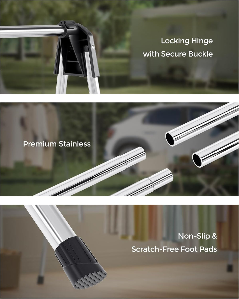 APEXCHASER Clothes Drying Rack Foldable, Portable Clothes Airer, 48" H