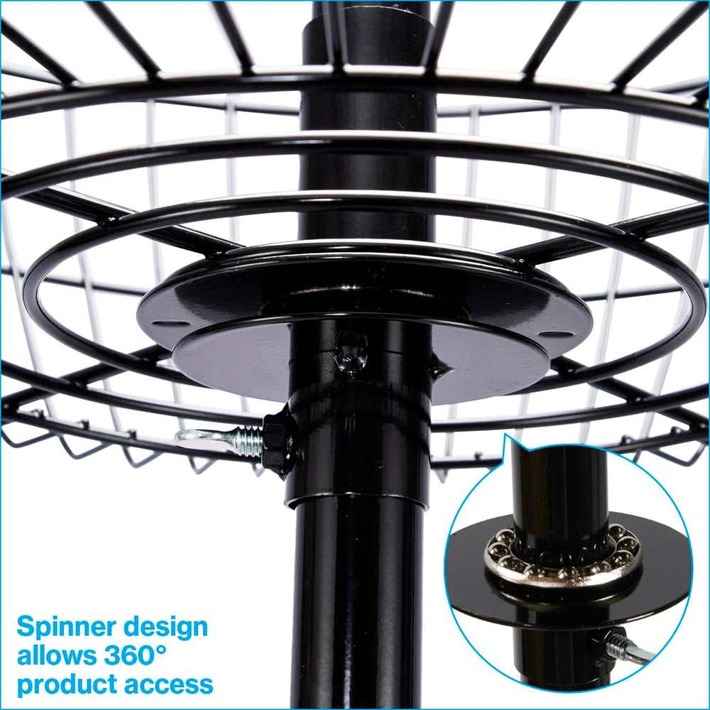 SSWBasics 4 Tier Wire Basket Display Stand, Rotating Spinner Rack, 63 in H