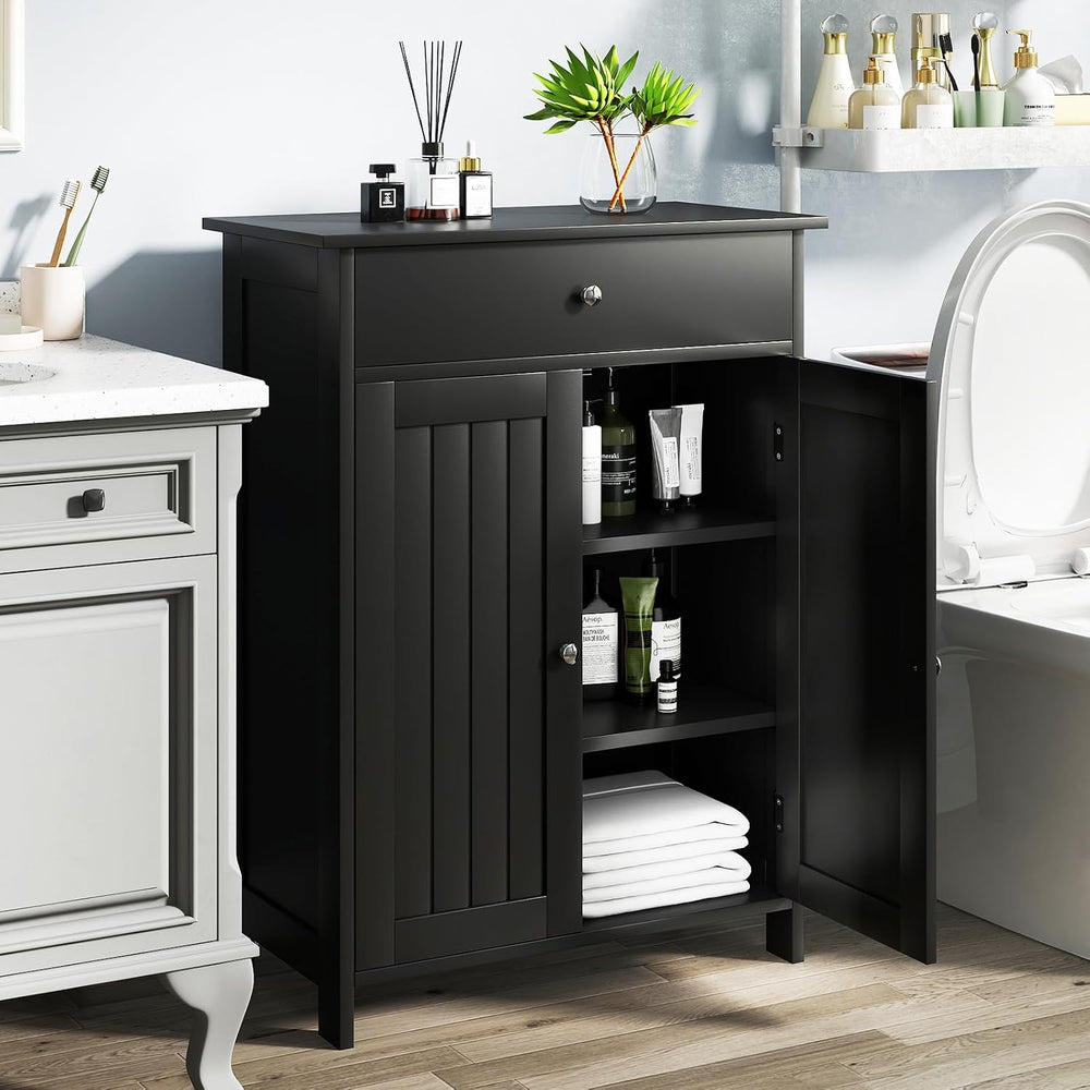 GIANTEX Storage Cabinet, Freestanding Bathroom Cabinet with 2 Doors, 1 Drawer...