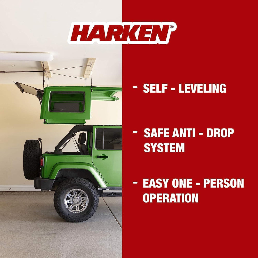 HARKEN Hoister Jeep Hardtop Remover Garage Storage Pulley Lift System for Wra...
