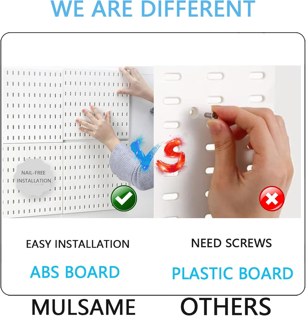 MULSAME Pegboard Combination Kit, Wall Mounted Storage Set with 8 Pegboards &...