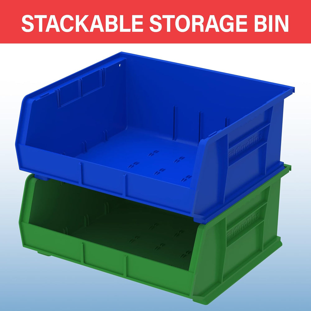 Akro-Mils 30250 AkroBins Plastic Storage Bins, 15"x16"x7", Bla...