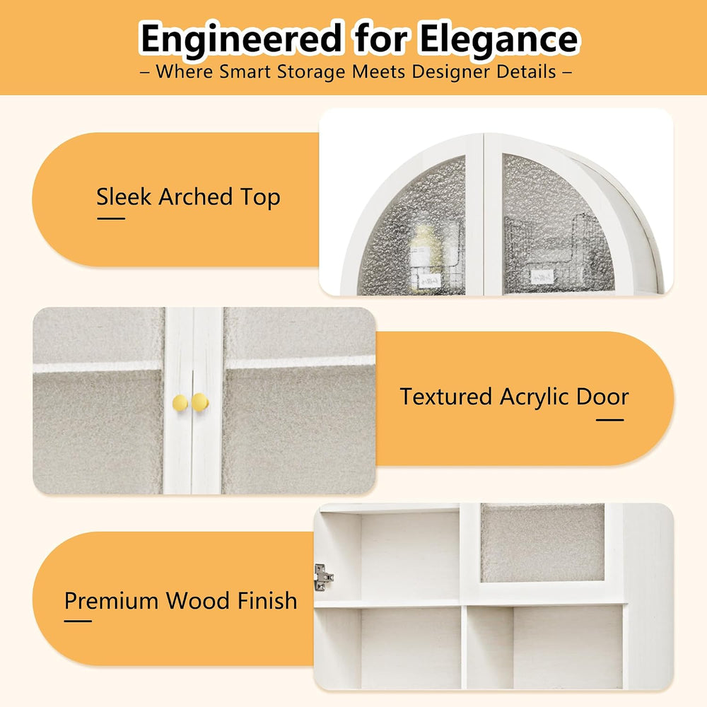 Over The Toilet Storage Cabinet, 29.7”W Modern Storage Cabinet Over Toilet wi...