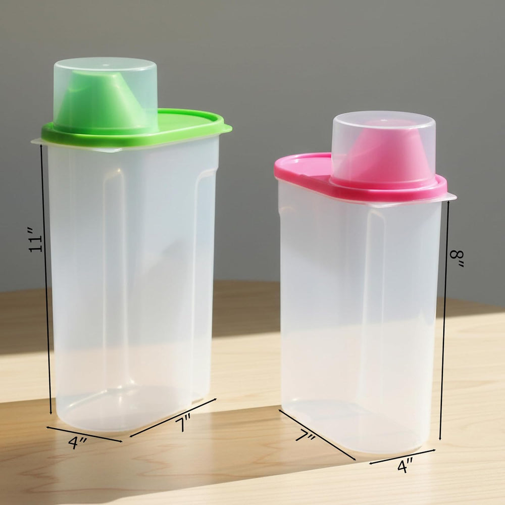 Basicwise Set of 3 Large 2.5-Liter and 3 Small 1.9-Liter Airtight Food Storag...