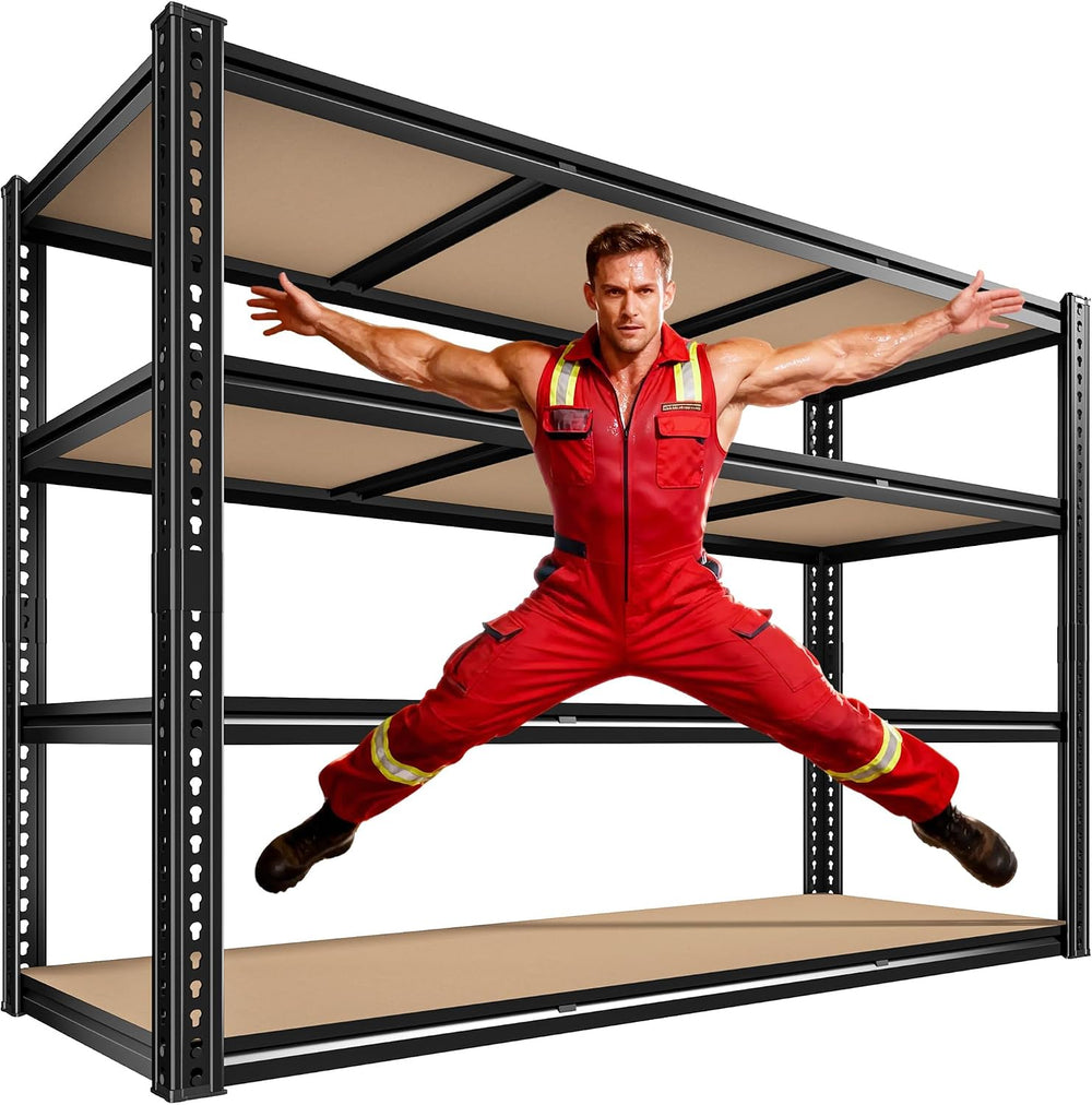 ROOMFAVE 60" W Garage Metal Shelving 2800LBS Storage Shelves,4 Tier