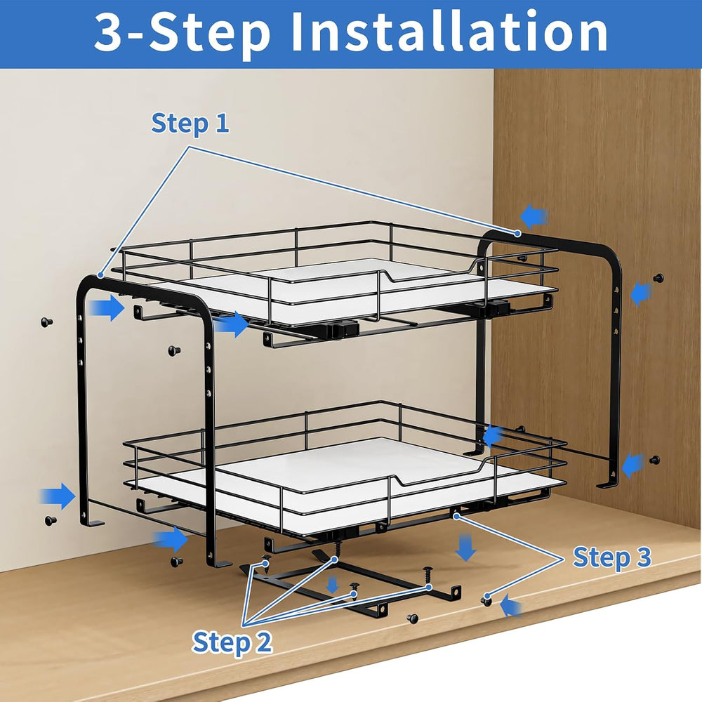 BOIVSHI 2-Tier Pull Out Spice Rack, Spice Rack Organizer, Pull Out Spice Rack...