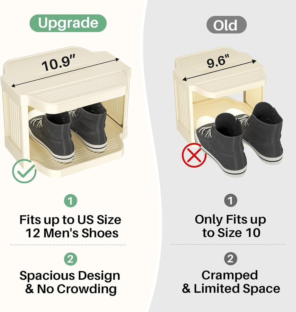 Kitstorack 10 Tiers Stackable Shoe Rack for Closet and Front Door Entrance - ...