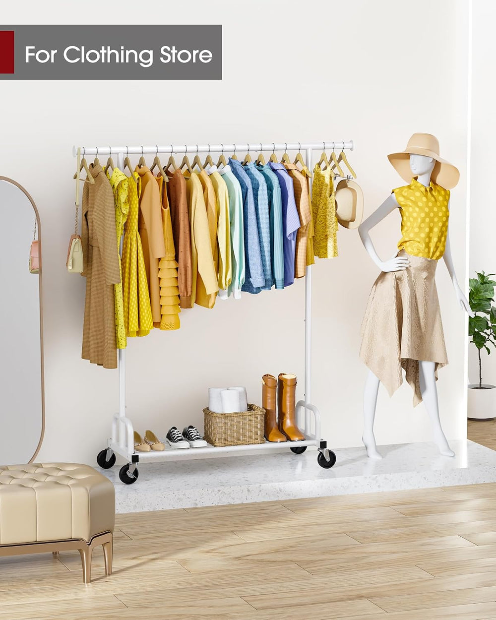 Sakugi Clothes Rack - Large-Capacity Clothing Racks for Hanging Clothes with ...