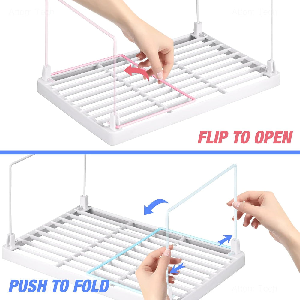 NiHome 8-Pack Stackable Plastic Kitchen Storage Shelf Foldable Rack, White