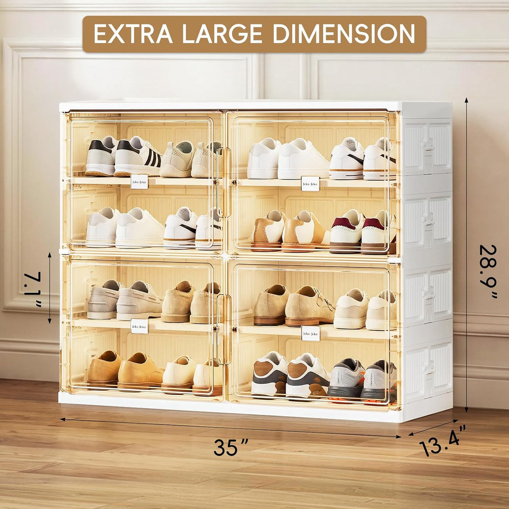 JEKO&JEKO 4 Tiers Foldable Shoe Rack Organizer Cabinet for Closet Entrywa...
