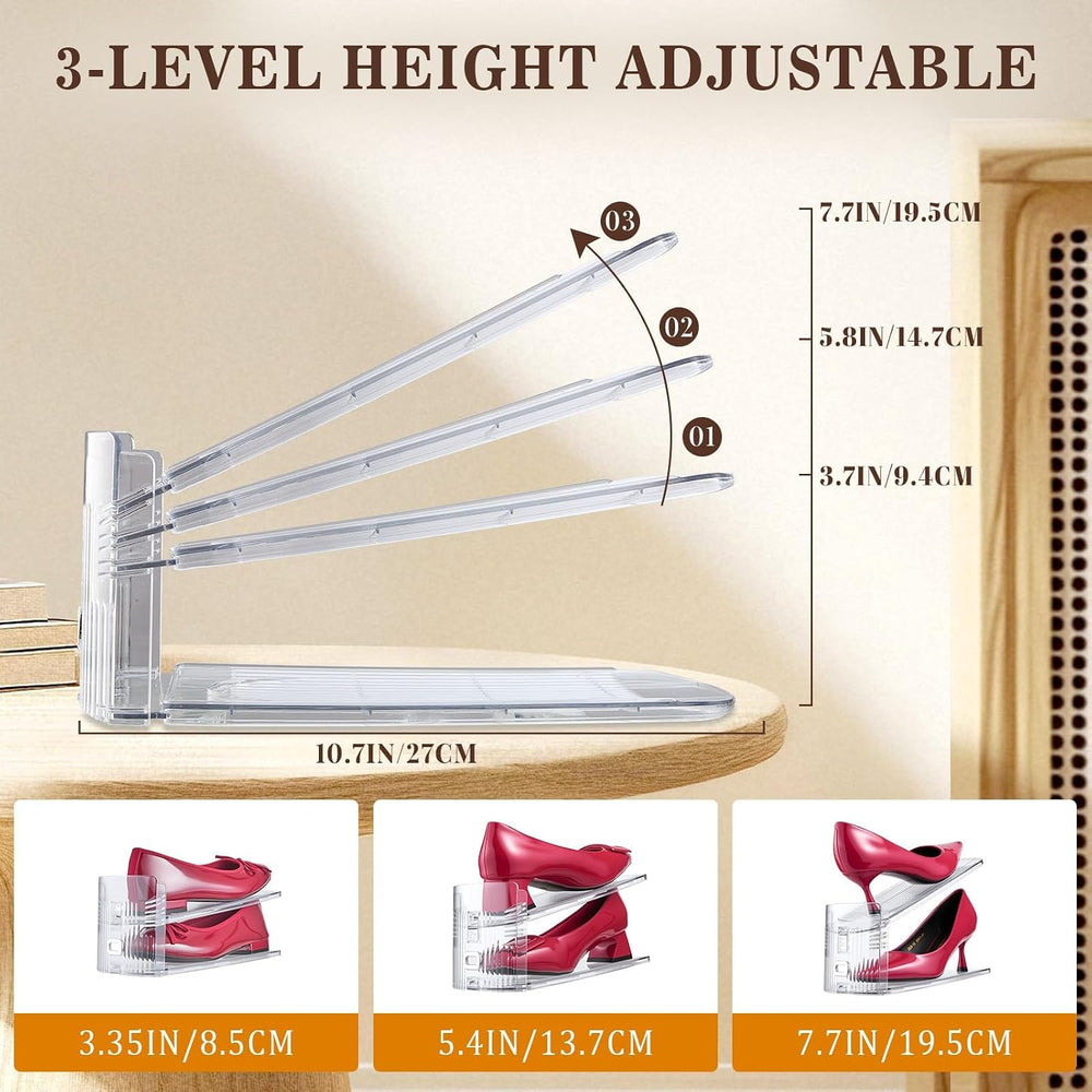 Adjustable Shoe Slots Organizer,36PACK Transparent Shoe Stackers Shoe Rack Ho...