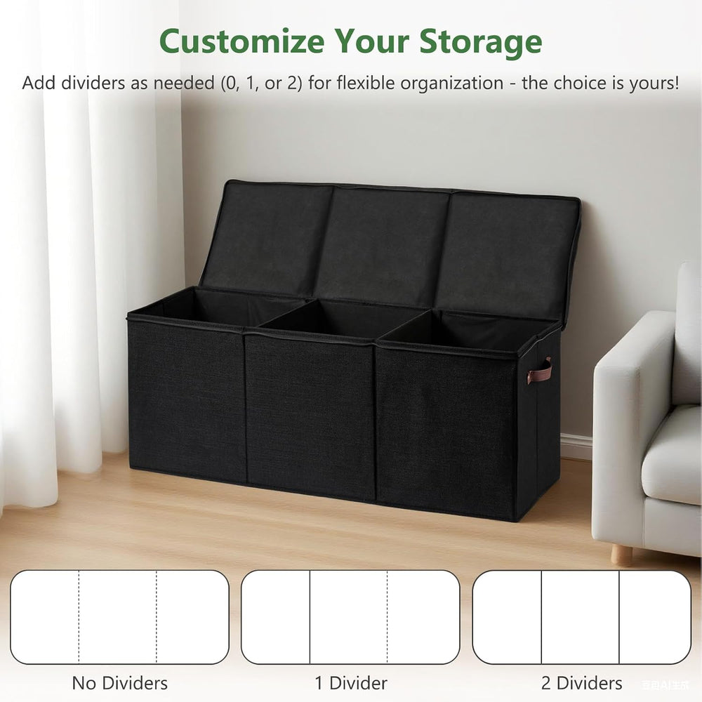 Extra Large Storage Box with Zippered Lid 130L Jumbo Basket Bin