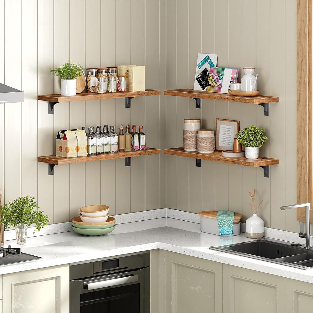 HOOBRO Floating Shelves for Wall, 23.6" Wall Mounted Shelves Set of 2