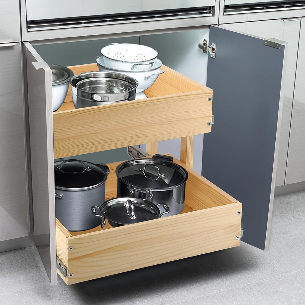 Mulush Pull Out Cabinet Organizer 23''W×21''D×16''H S...