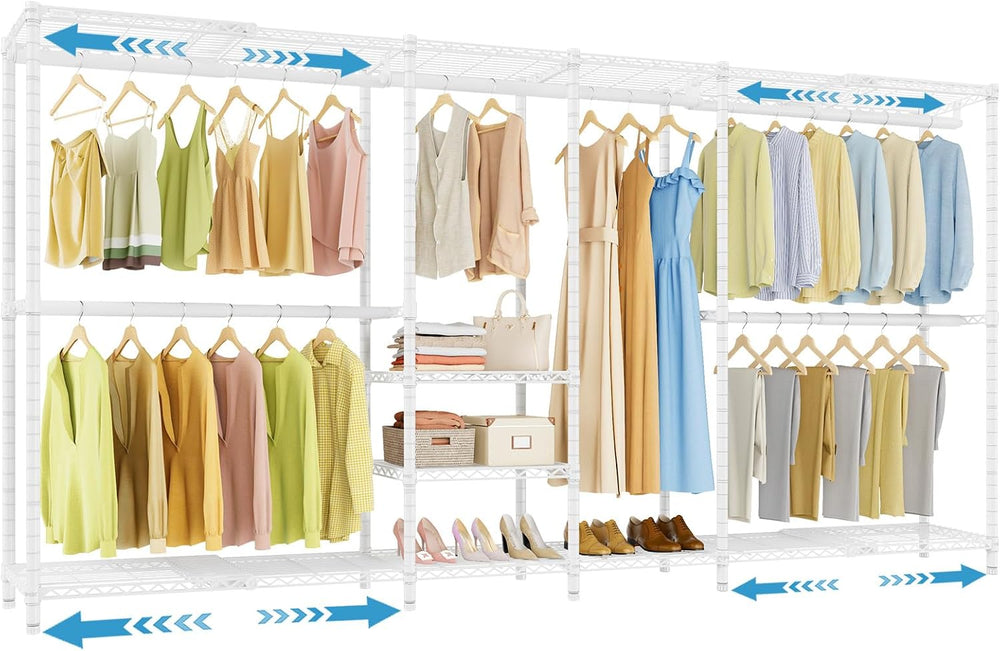 VIPEK X4 Expandable Heavy Duty Clothes Rack Wardrobe Closet Organizer White