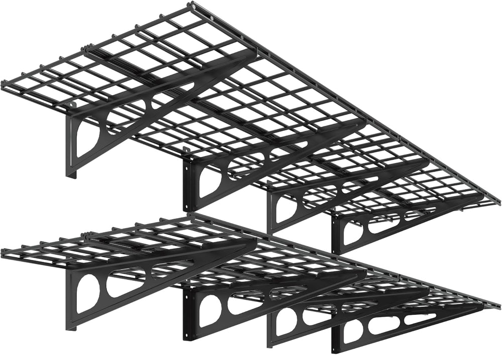 FLEXIMOUNTS 2-Pack 2x6ft Garage Shelving 24-inch-by-72-inch Heavy Duty Wall M...