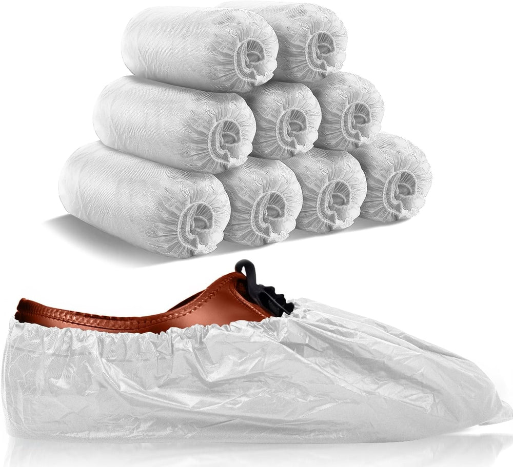 EZGOODZ White Indoor Shoe Covers Disposable Non Slip, 16.5 x 6.5 Inch. 1000 P...