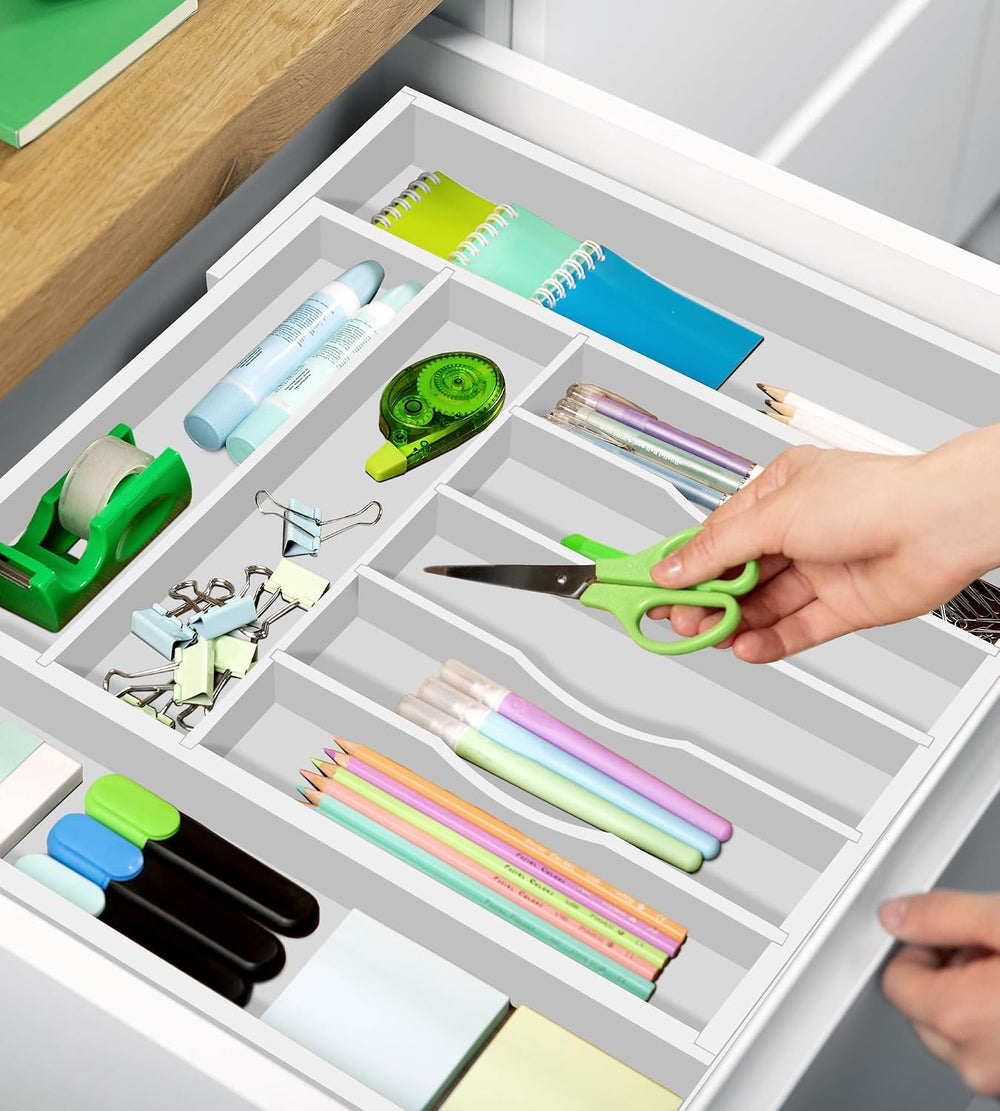 ROYAL CRAFT WOOD Luxury Bamboo Kitchen Drawer Organizer - Silverware Organize...