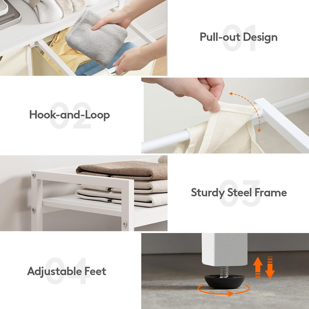 Lifewit Laundry Hamper 4 Section, 168L Pull out Laundry Clothes Basket Organi...