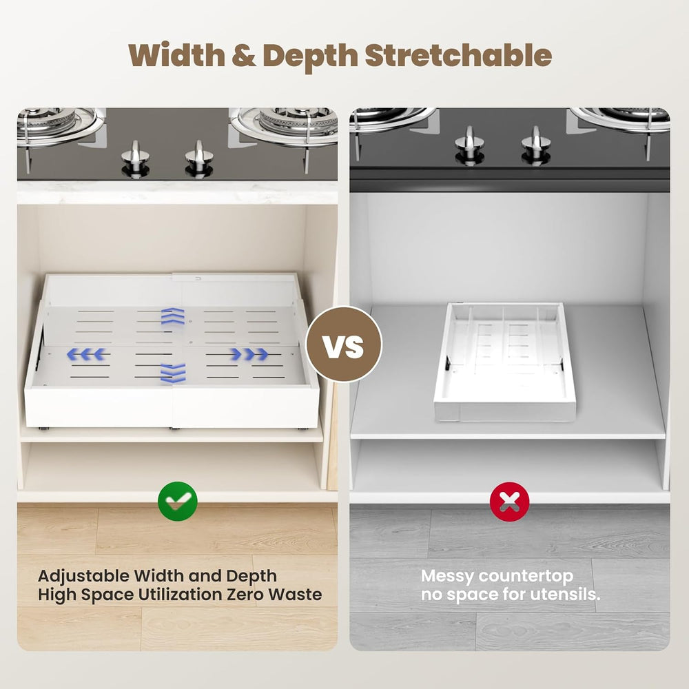 Dayacoco 2Pcs Dayacoco Pull Out Cabinet Organizer, Expandable Width (11.4&quo...