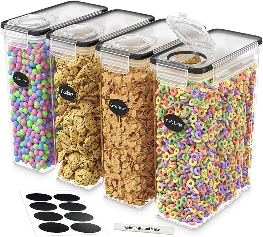 DWËLLZA KITCHEN Cereal Containers Storage 4L Set of 4 Airtight Food Storage C...