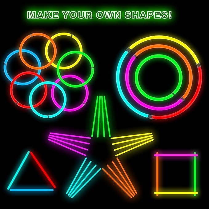 Ultra Bright Halloween Glow Sticks - 500PRO Party Pack with Connectors for Ch...