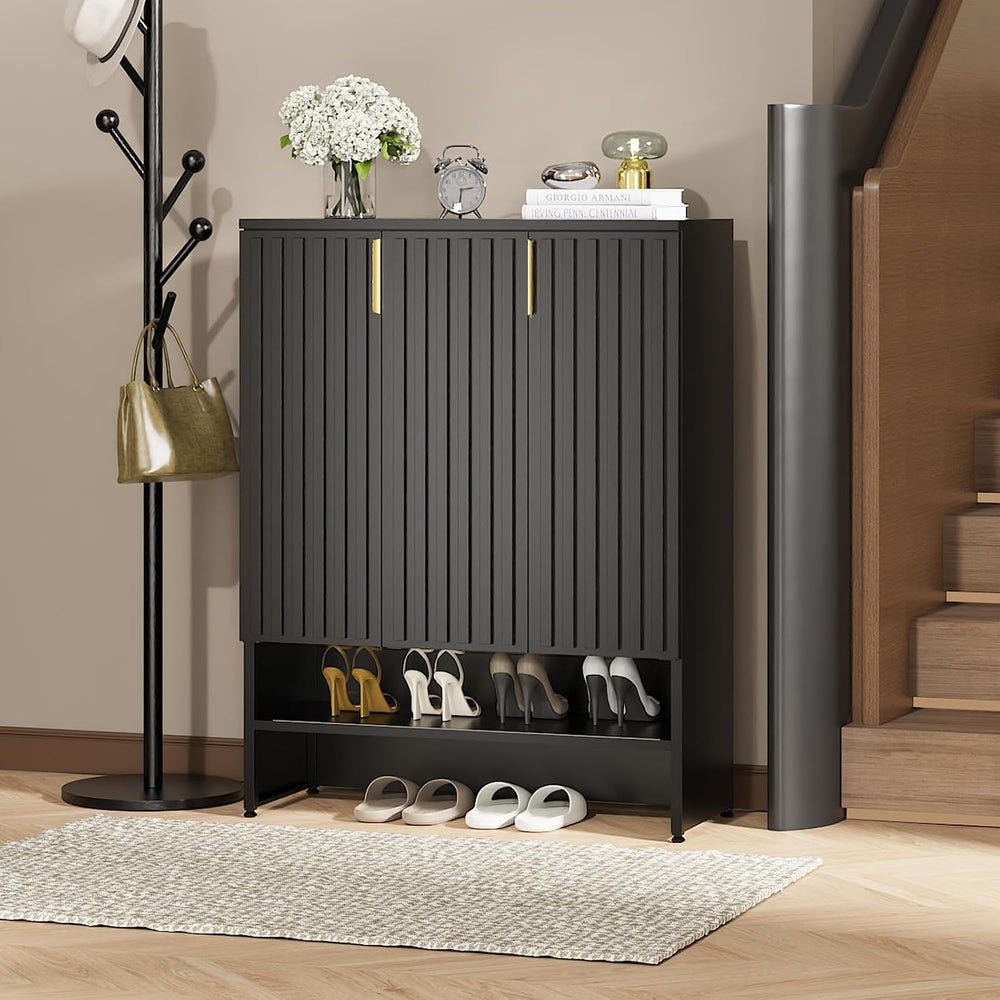 Eltean Metal Shoe Cabinet with Doors,47''Tall 6-Tier Shoe Storage Cab...