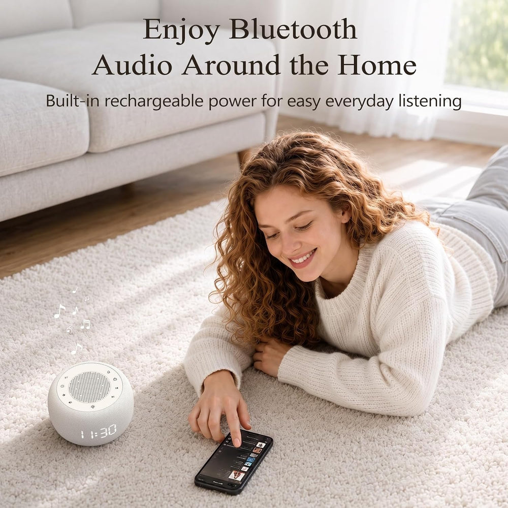 BUFFBEE Alarm Clock Radio with Rechargeable Battery & Bluetooth Speaker
