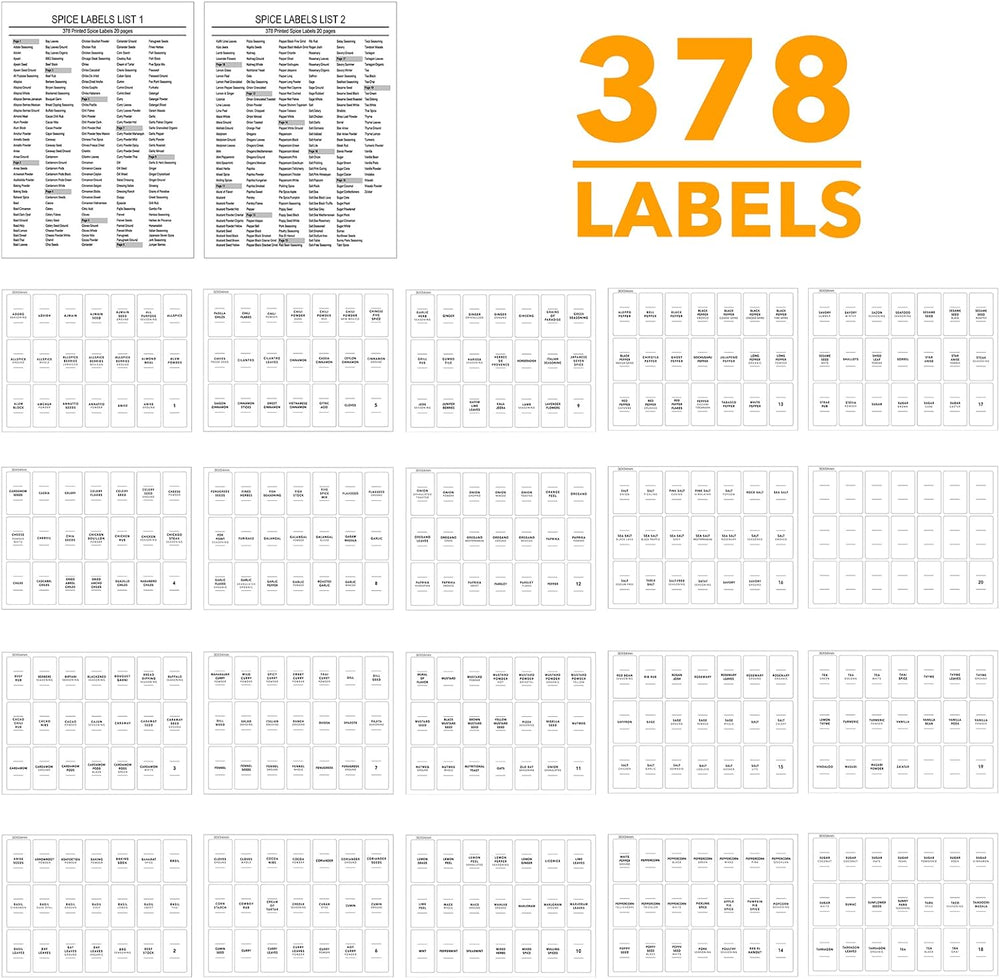 SpaceAid Bamboo Spice Drawer Organizer with 24 Spice Jars, 378 White Minimali...