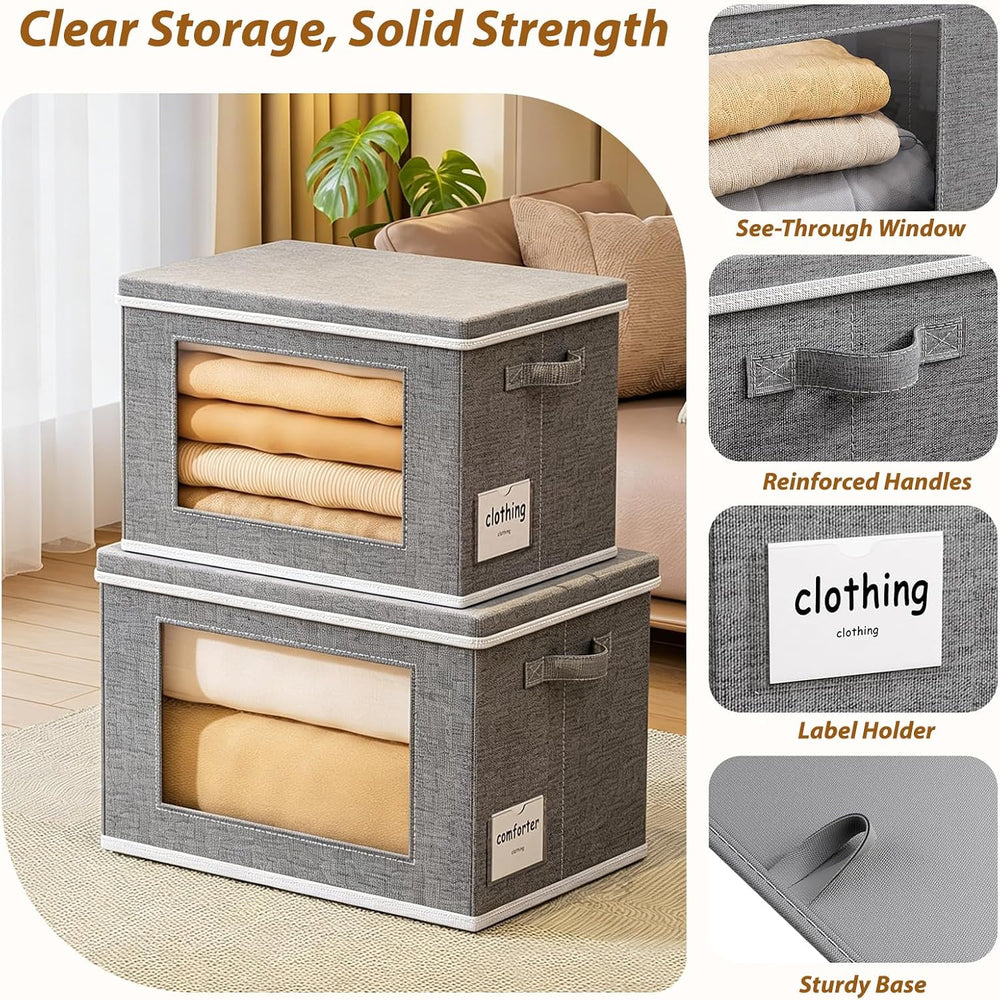 Fabric Storage Bins with Lids, Foldable Decorative Storage Box
