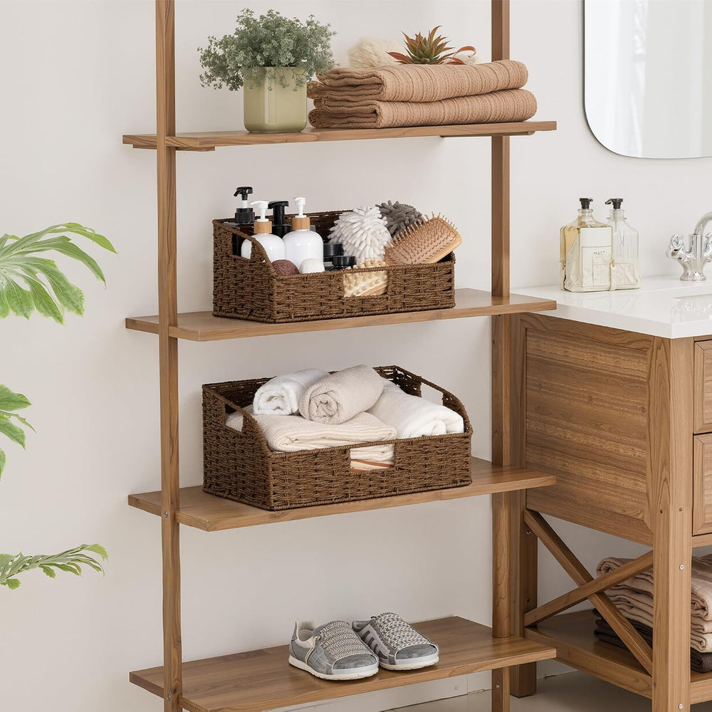 StorageWorks Pantry Baskets for Organizing, Brown Storage Baskets, 2-Pack