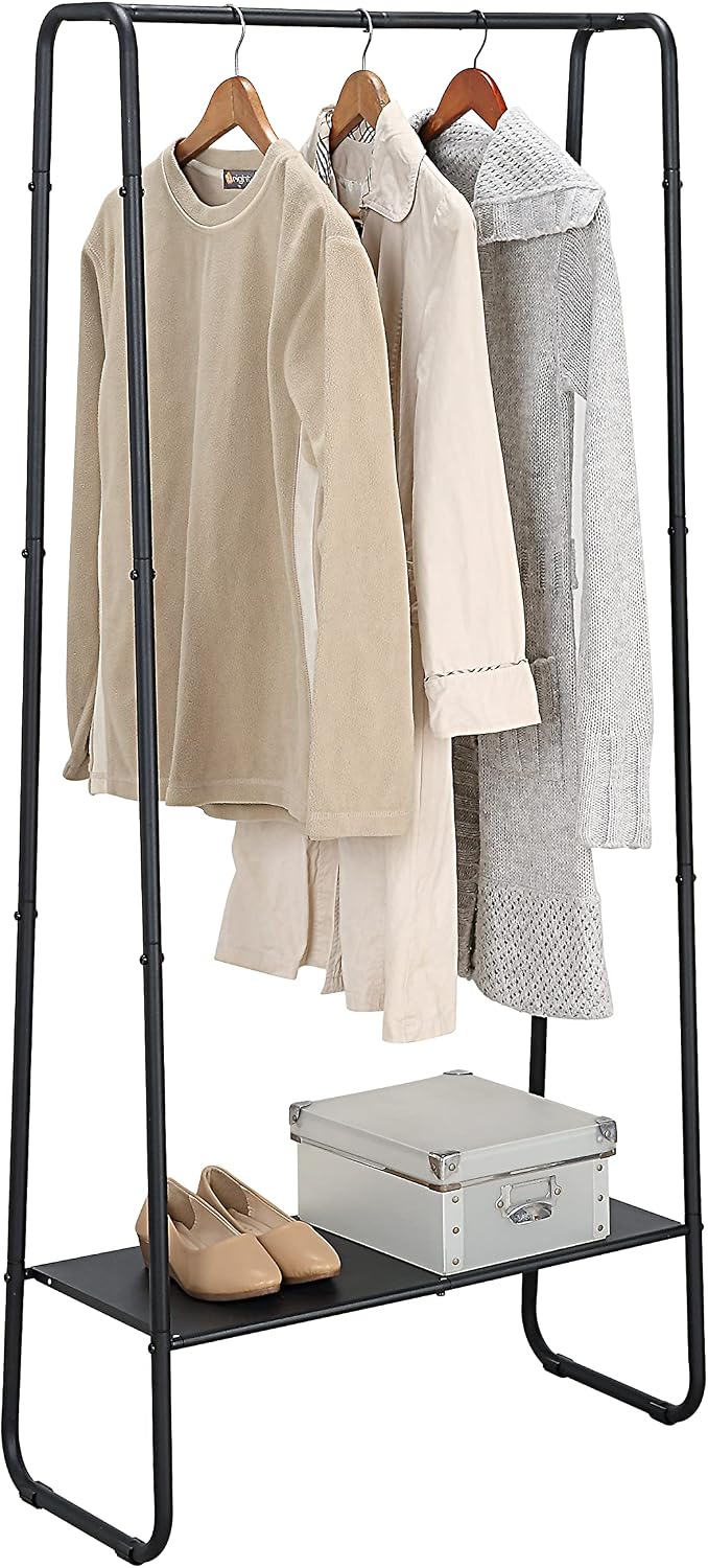 SunnyPoint Freestanding Clothes Garment Rack, Organizer Closet (BLACK)
