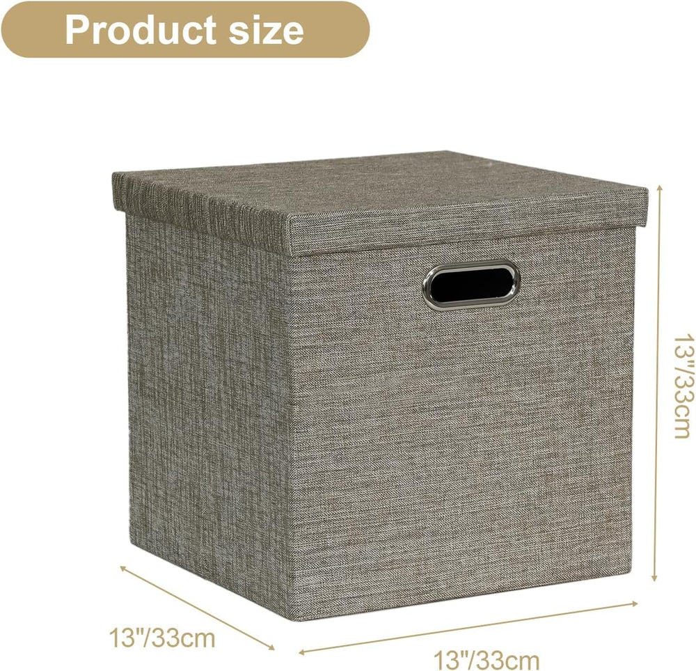 Posprica Storage Bins with Lids,13×13×13 Foldable Storage Cube Baskets Boxes ...