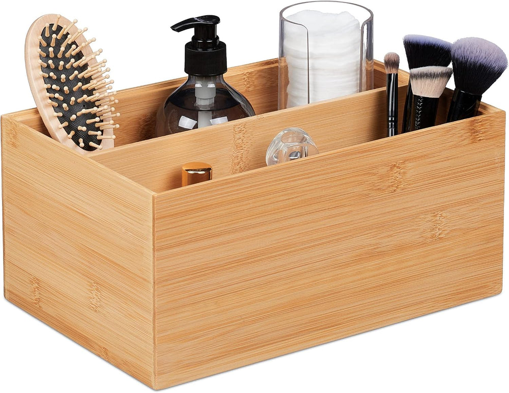 Relaxdays Storage Box, 2 Compartments, Stackable, Dimensions H x W x D: 14 x ...