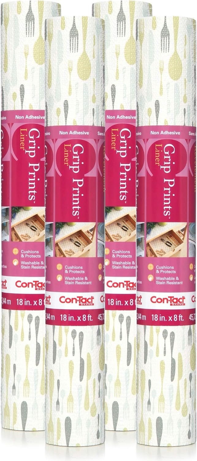 Con-Tact Brand Grip Prints Shelf Liner, Durable and Non-Adhesive Liners, Non-...