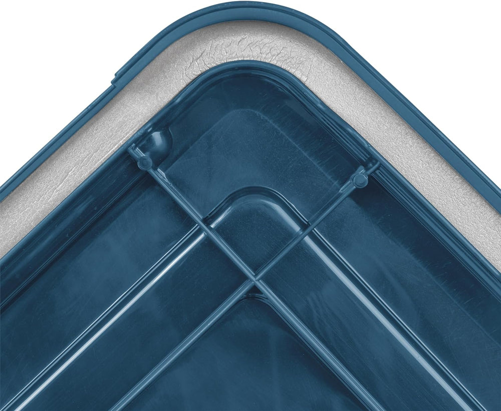 IRIS USA 4-Pack 31 Qt Storage Bins with Gasket Lids, Navy