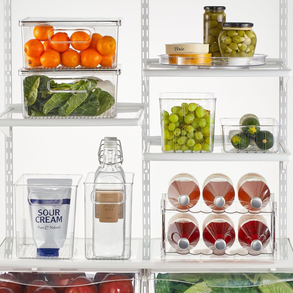 mDesign Plastic Deep Kitchen and Pantry Organizer Storage Bin with Handles fo...