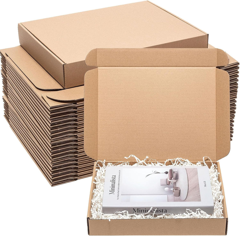 Wowxyz Brown Shipping Boxes 13x10x2" 30 Pack Corrugated Cardboard Mailers