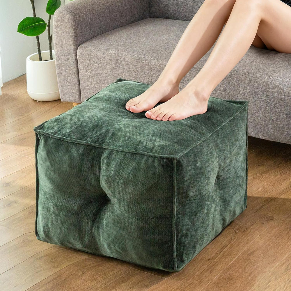 Pouf Ottoman and Foot Rest - Elevate Your Living Room Decor with Lightweight ...