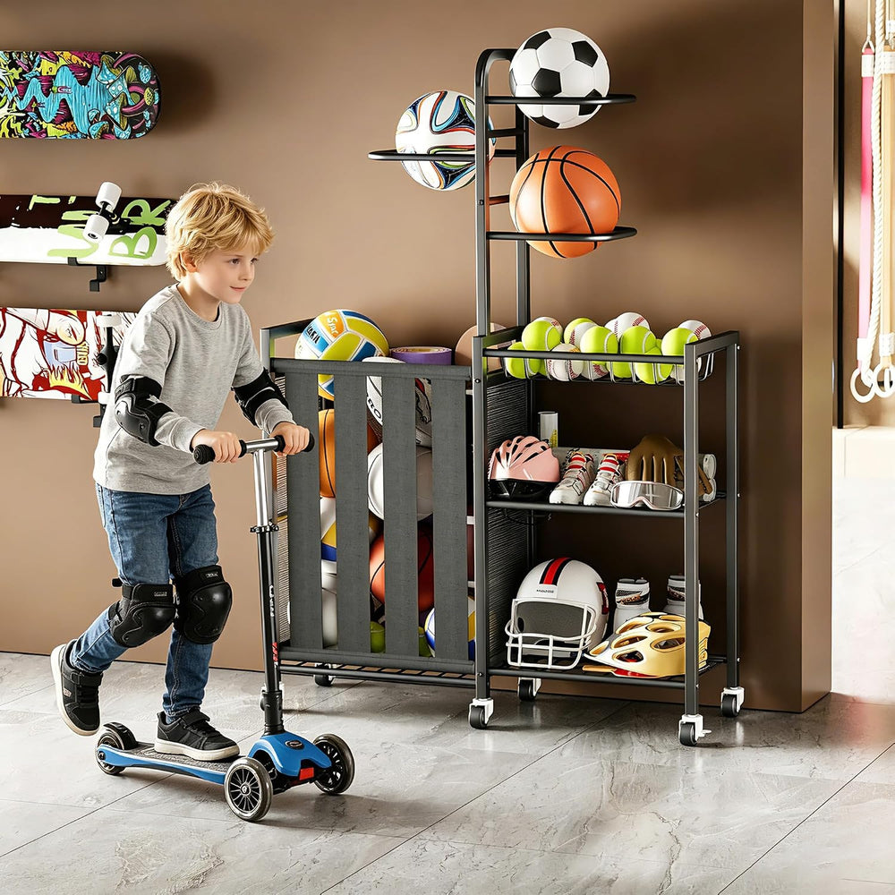 Homeiju Ball Storage Sports Equipment Garage Organizer with Ball Holder