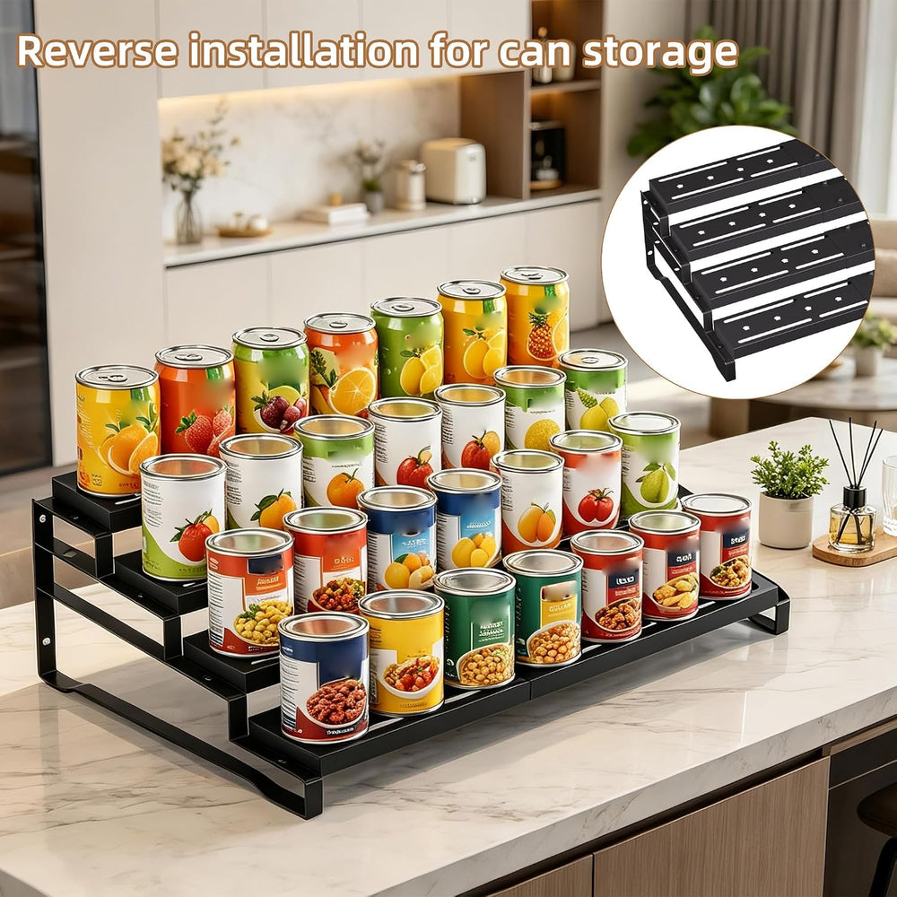 Expandable Spice Rack Organizer for Cabinet 4 Tier Spicy Shelf Black 1Pack