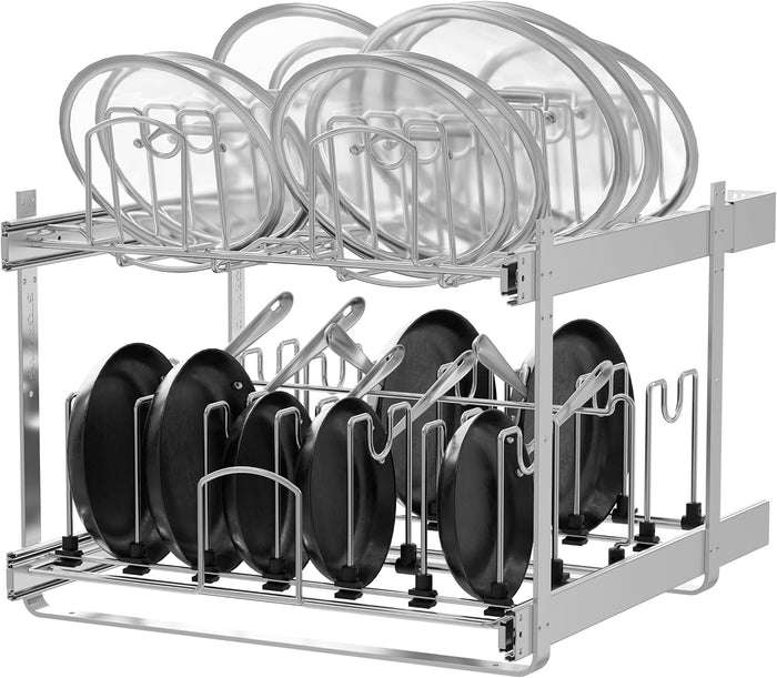 2-Tier Pots and Pans Organizer Under Cabinet Kitchen 21" W *22" D