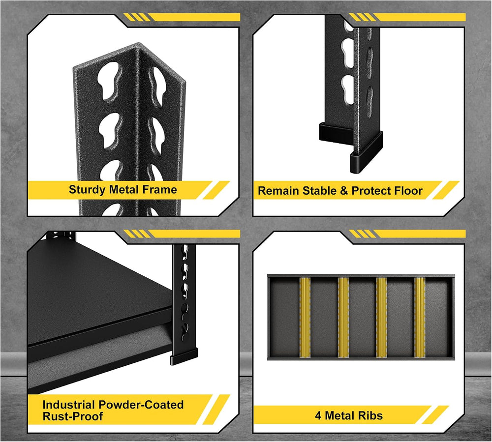Metal Garage Shelving Heavy Duty，1530LBS Loads Garage Storage Shelves, 48”W 3...