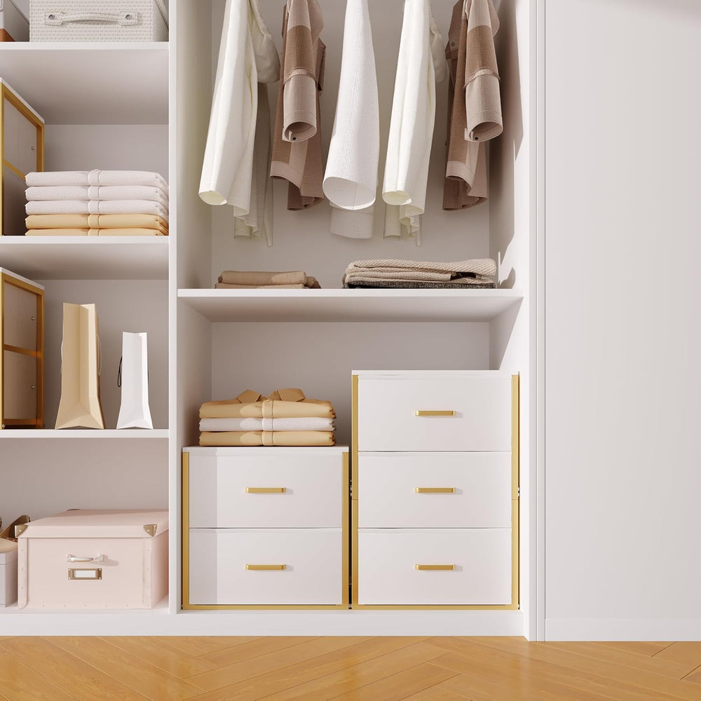 Closet Drawers for Clothes, Small Nightstands with 3 Fabric Drawers