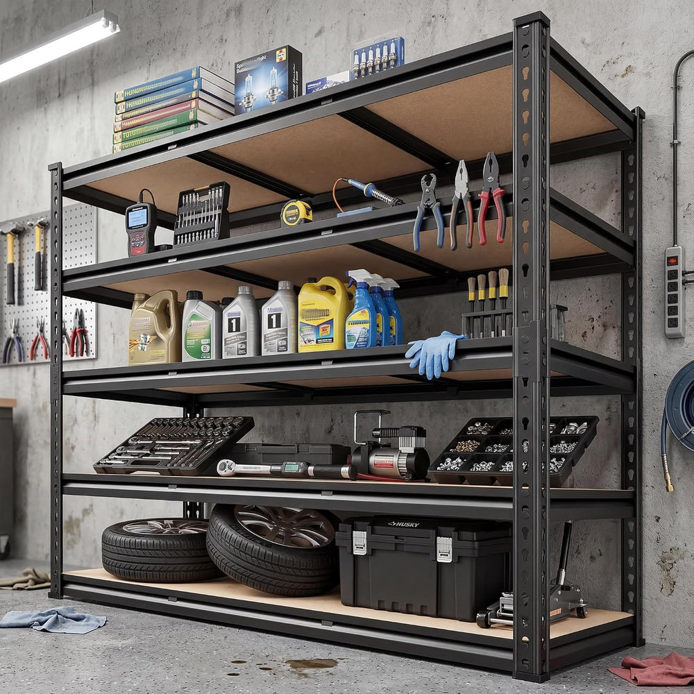 REIBII 40" W Storage Shelves,2500LBS Heavy Duty Garage Shelving for Basment